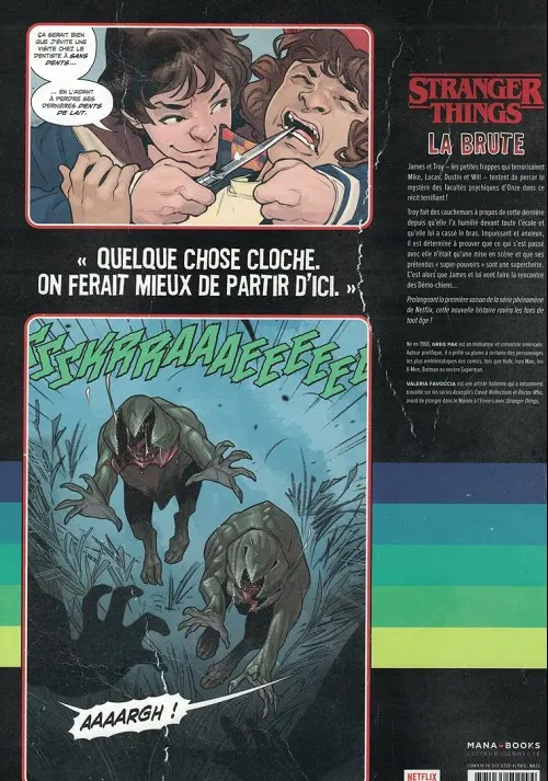 Verso de l'album Stranger Things La brute