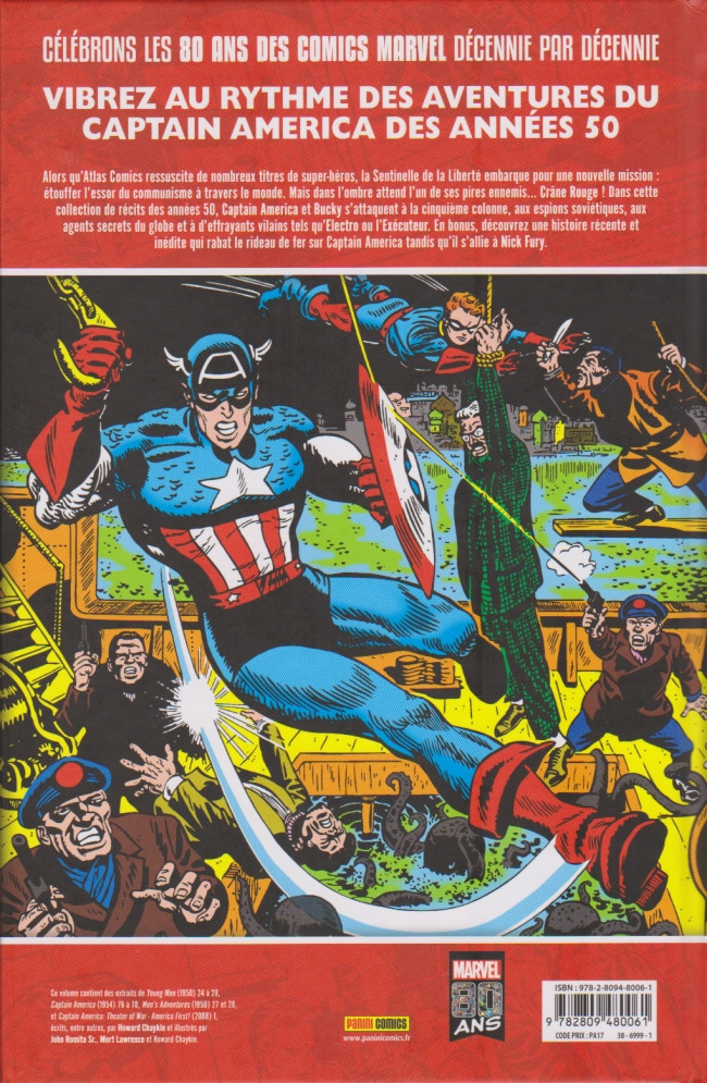 Verso de l'album Décennies - Marvel dans les années ... Années 50 - Captain America : la Légende