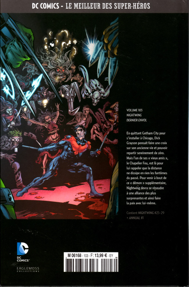 Verso de l'album DC Comics - Le Meilleur des Super-Héros Volume 103 Nightwing - Dernier envol