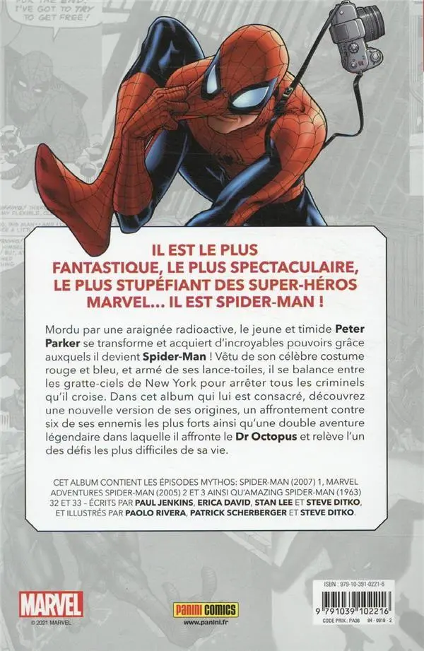 Verso de l'album Spider-man 1