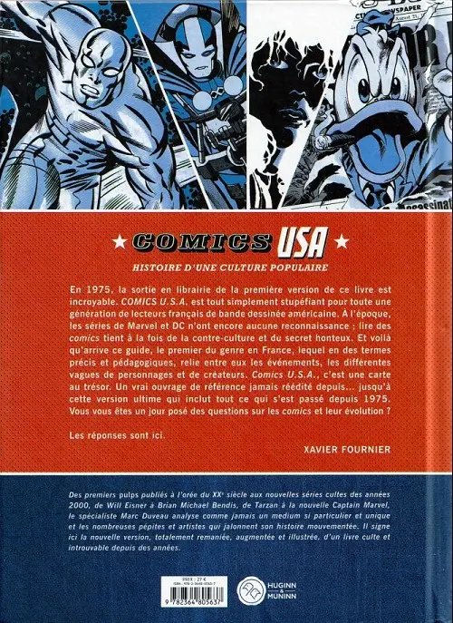 Verso de l'album Comics USA, histoire d'une culture populaire