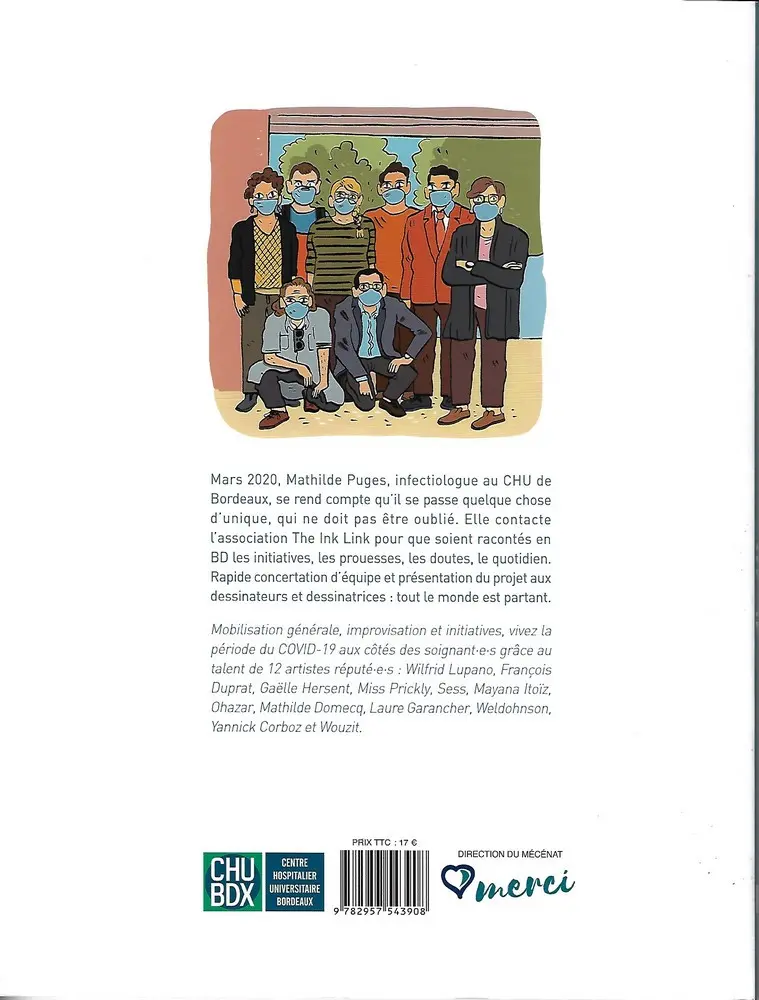 Verso de l'album Faire face Soignants VS Covid-19