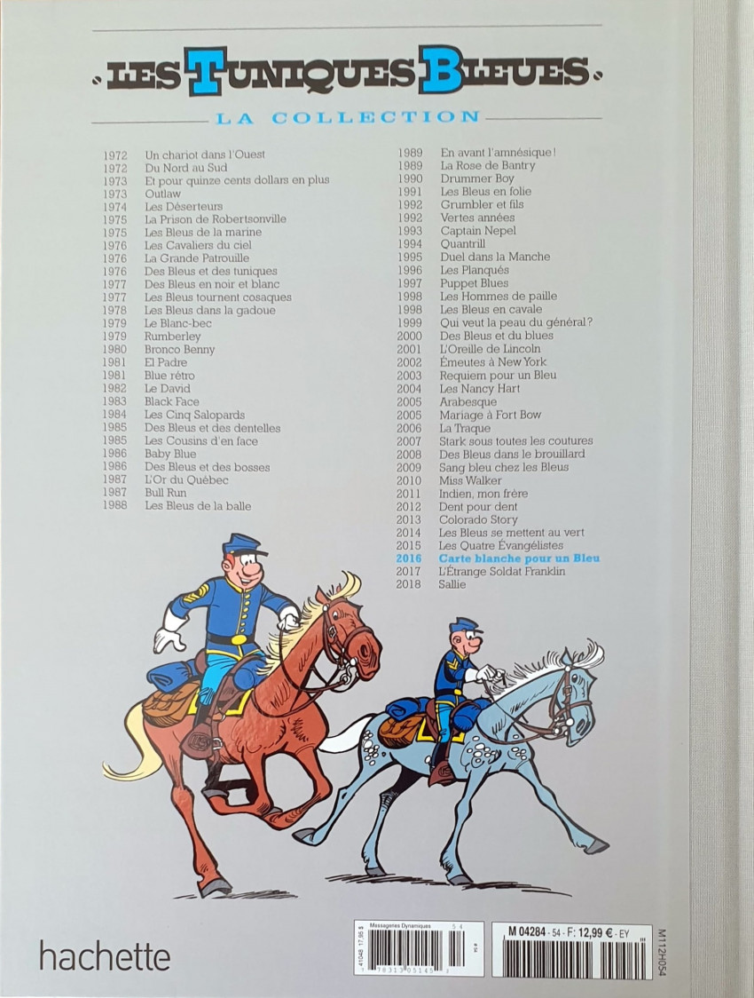 Verso de l'album Les Tuniques Bleues La Collection - Hachette, 2e série Tome 54 Carte blanche pour un bleu