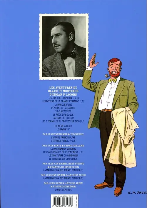 Verso de l'album Blake et Mortimer Tome 11 Les 3 formules du Professeur Satô - Tome 1