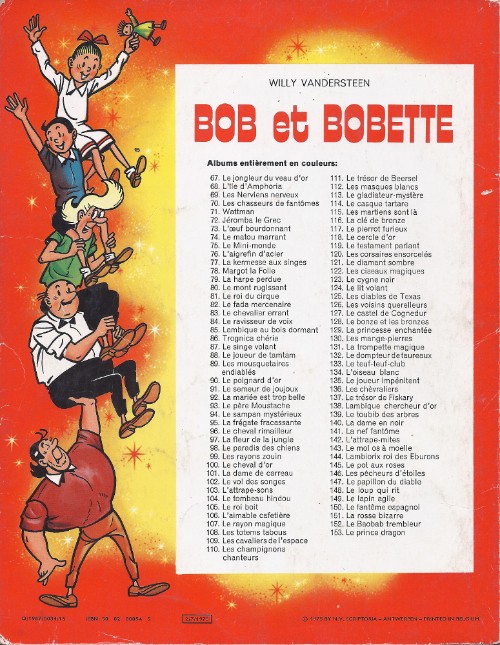 Verso de l'album Bob et Bobette Tome 67 Le jongleur du veau d'or
