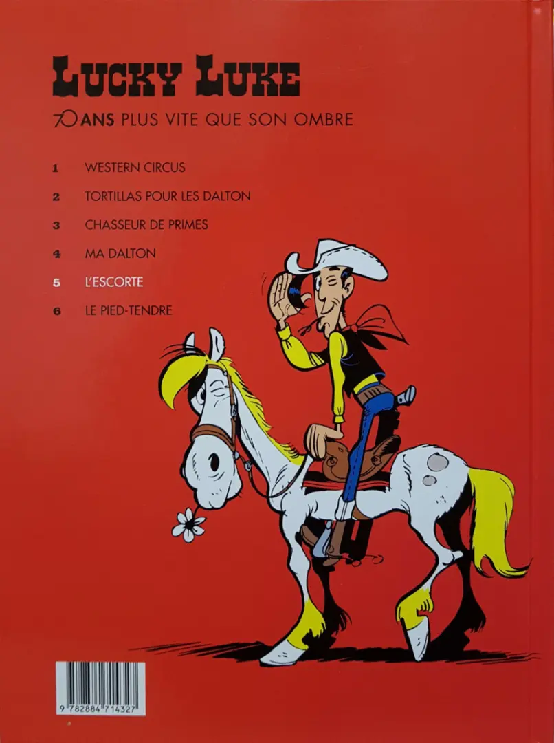 Verso de l'album Lucky Luke 70 ans Tome 5 L'escorte