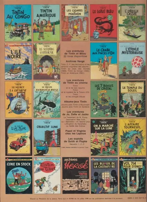 Verso de l'album Tintin Tome 17 On a marché sur la Lune