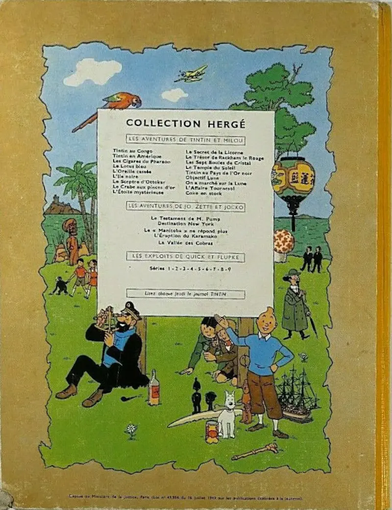 Verso de l'album Tintin Tome 19 Coke en stock
