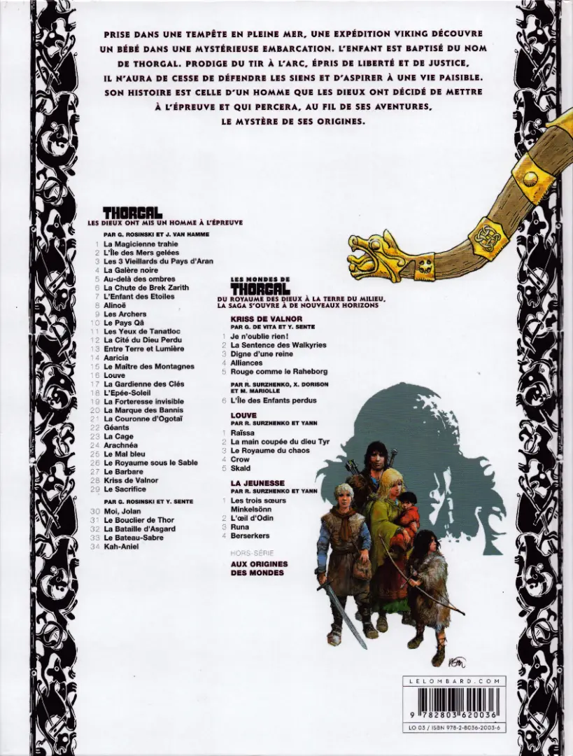 Verso de l'album Thorgal Tome 28 Kriss de Valnor
