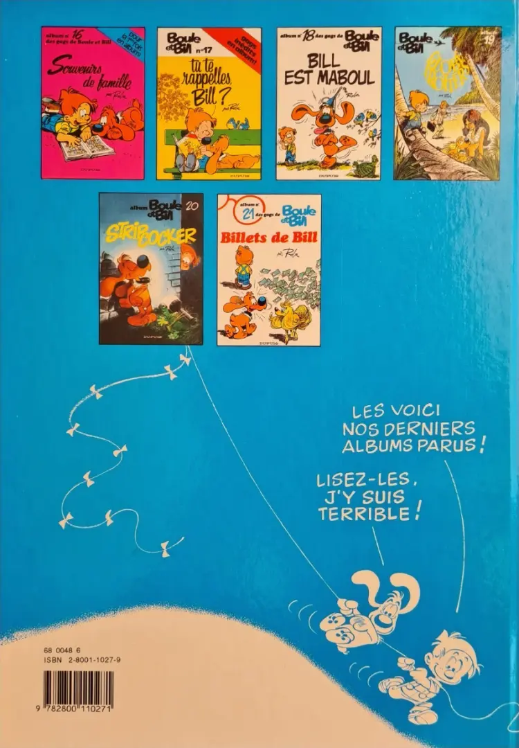 Verso de l'album Boule & Bill Tome 20 Strip cocker