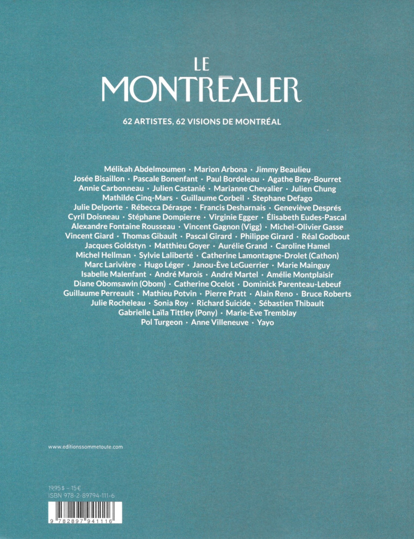 Verso de l'album Le Montréaler
