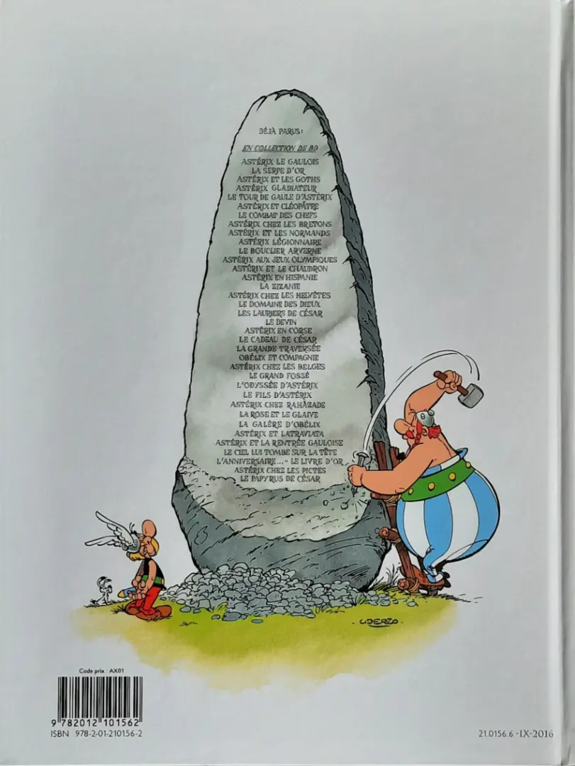 Verso de l'album Astérix Tome 24 Astérix chez les Belges