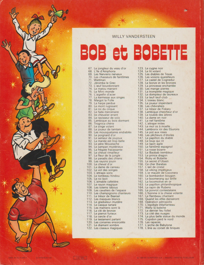 Verso de l'album Bob et Bobette Tome 169 opération Pétropolis