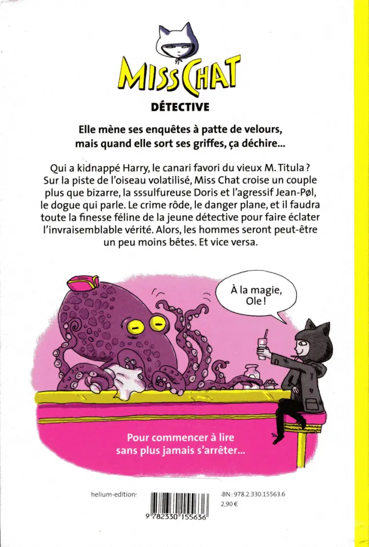 Verso de l'album Miss Chat 1 Le cas du canari