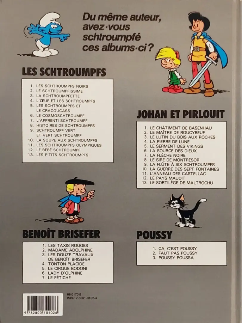 Verso de l'album Johan et Pirlouit Tome 8 Le sire de Montrésor