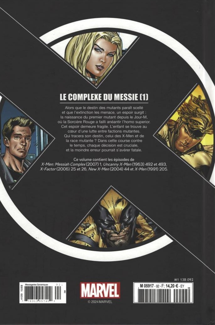 Verso de l'album X-Men - La Collection Mutante Tome 92 Le complexe du messie (1)