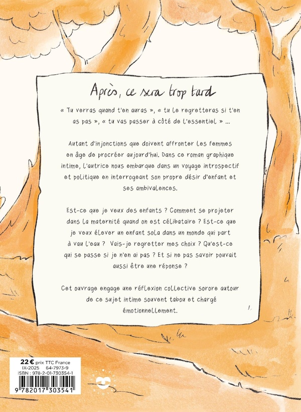 Verso de l'album Après ce sera trop tard Et si je n'étais jamais mère ?