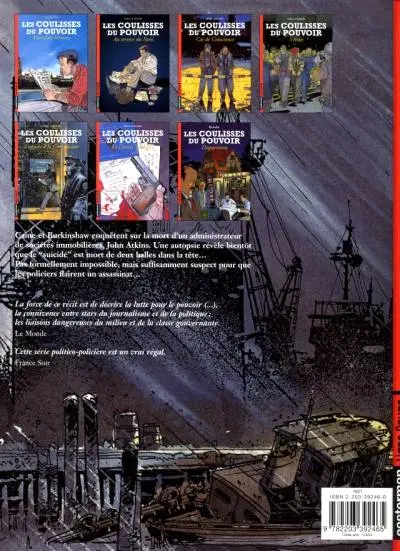 Verso de l'album Les coulisses du pouvoir Tome 7 Disparitions