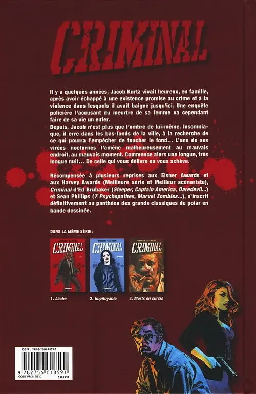 Verso de l'album Criminal Tome 4 Putain de nuit !