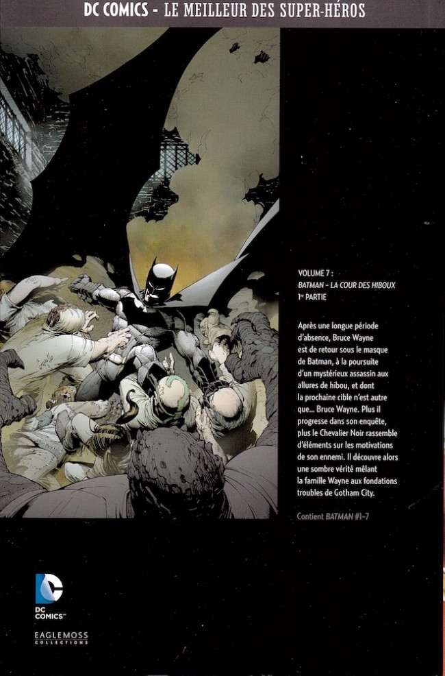 Verso de l'album DC Comics - Le Meilleur des Super-Héros Volume 7 Batman - La Cour des hiboux - 1re partie