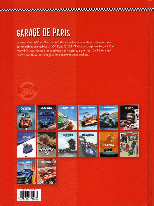 Verso de l'album Garage de Paris Tome 1 Dix histoires de voitures populaires