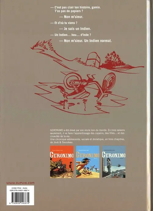 Verso de l'album Geronimo Tome 3 Tome 3/3