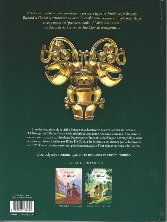 Verso de l'album L'Héritage des Taironas Tome 2 Monde ancien