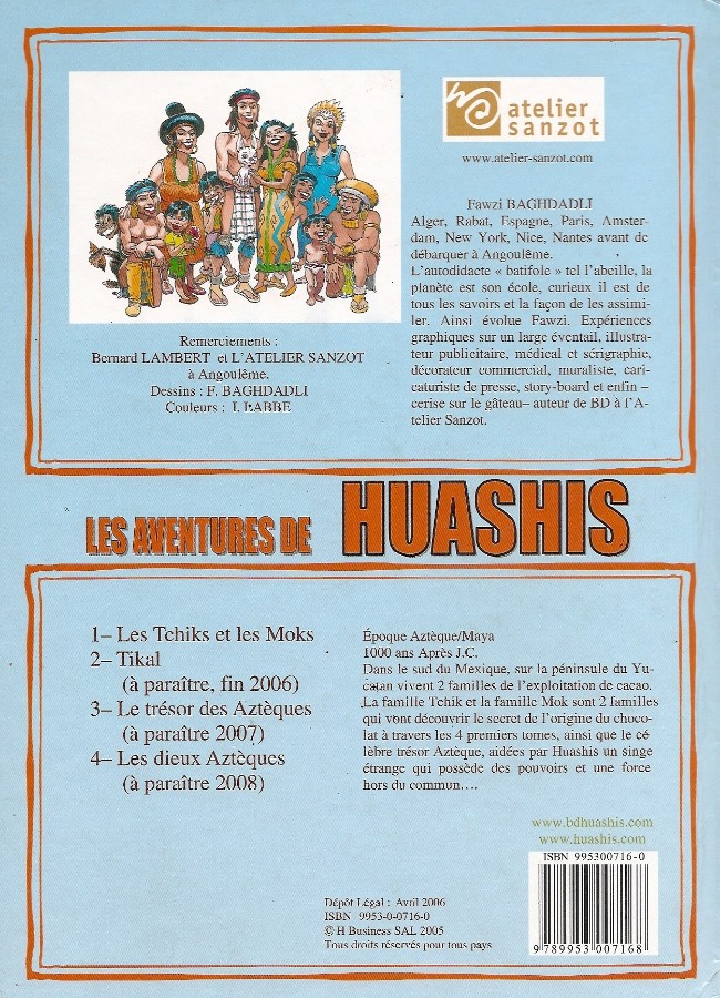 Verso de l'album Huashis Tome 1 Les tchiks et les moks
