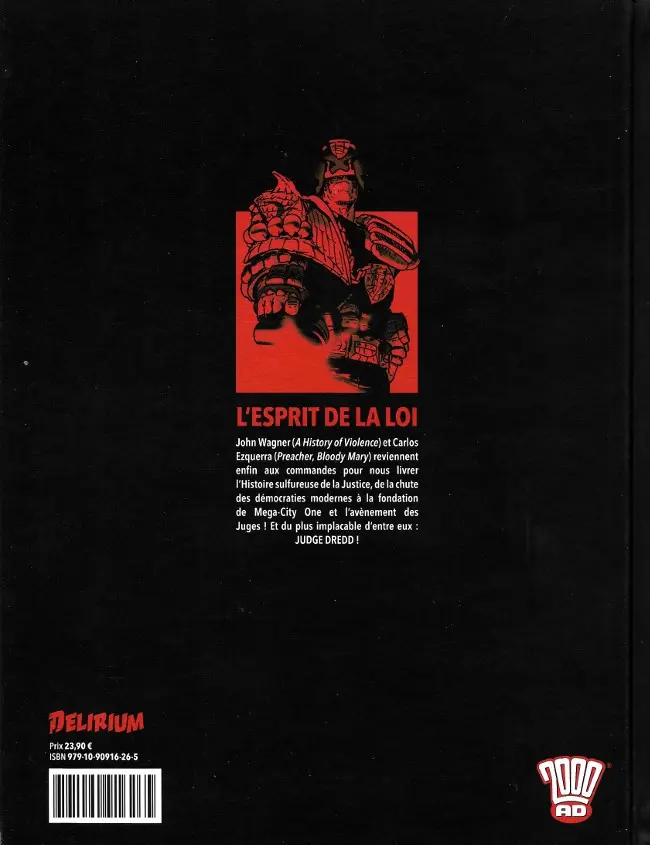 Verso de l'album Judge Dredd Tome 1 Origines