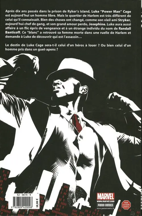Verso de l'album Luke Cage Noir Clair de lune sur Harlem
