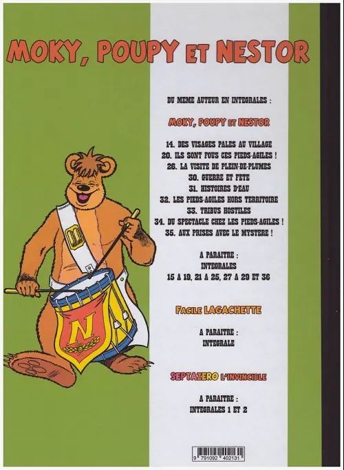 Verso de l'album Moky, Poupy et Nestor Tome 20 Ils sont fous ces pieds-agiles !