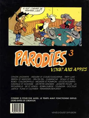 Verso de l'album Parodies Tome 3 20 ans après