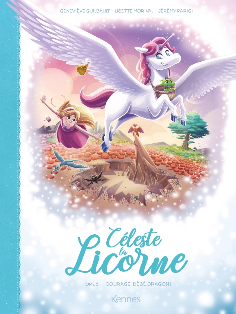 Couverture de l'album Céleste la Licorne Tome 5 Courage bébé dragon !