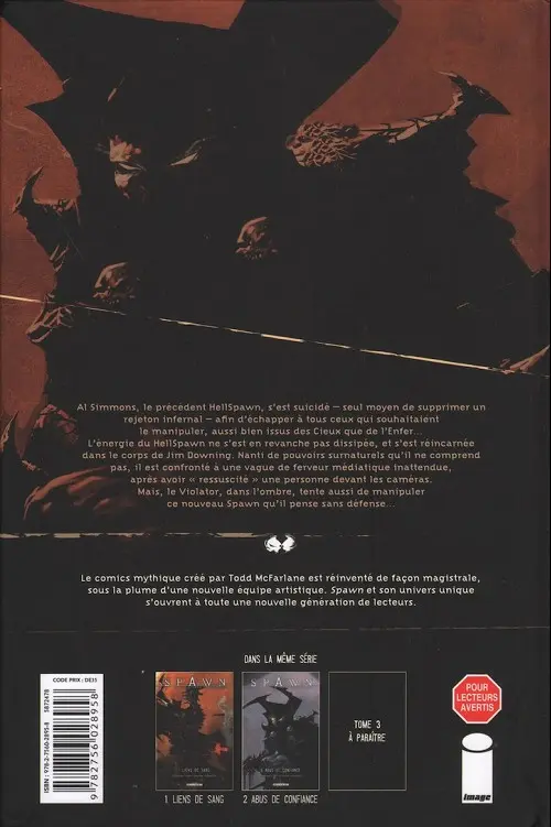 Verso de l'album Spawn - La Saga infernale Tome 2 Abus de confiance