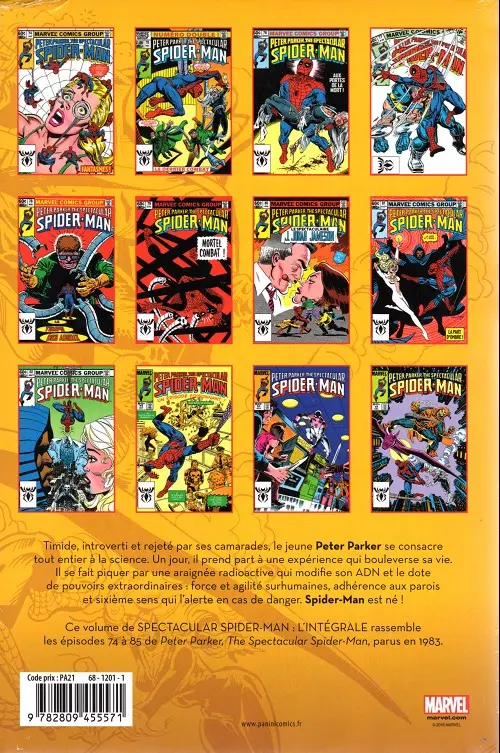 Verso de l'album Spectacular Spider-Man Tome 7 1983