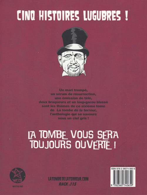 Verso de l'album La Tombe de la terreur Tome 6 Cinq histoires lugubres !