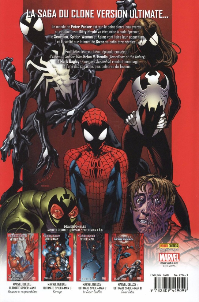 Verso de l'album Ultimate Spider-Man Tome 9 La saga du clone