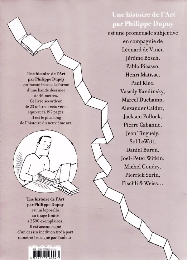 Verso de l'album Une histoire de l'art Tome 1