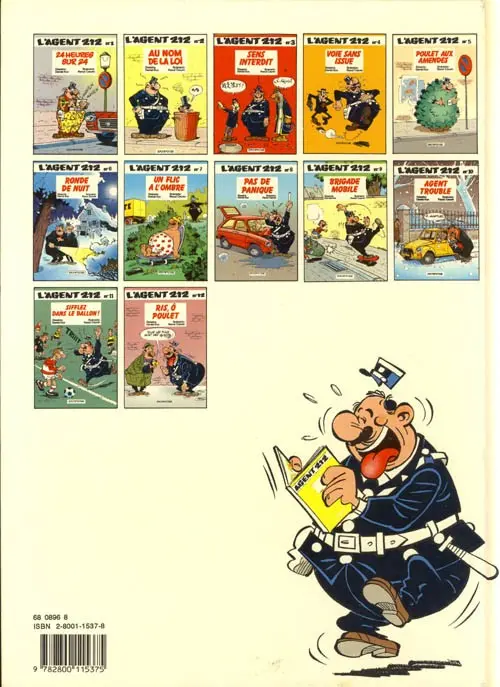 Verso de l'album L'Agent 212 Tome 8 Pas de panique