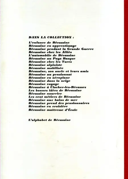 Verso de l'album Bécassine Tome 4 Bécassine mobilisée