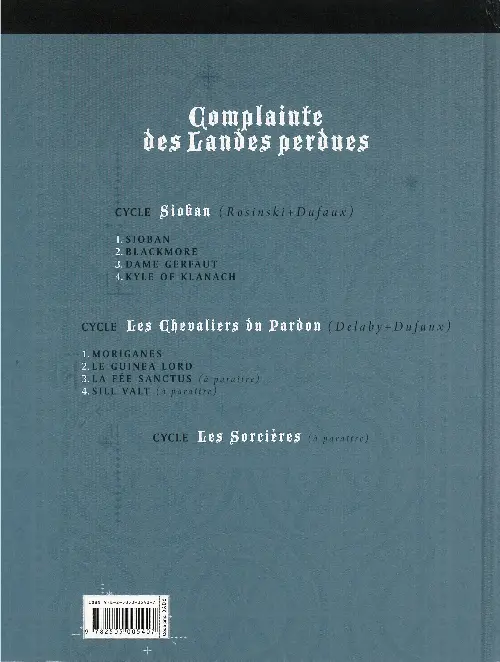 Verso de l'album Complainte des Landes perdues Sioban Tome 2 Blackmore