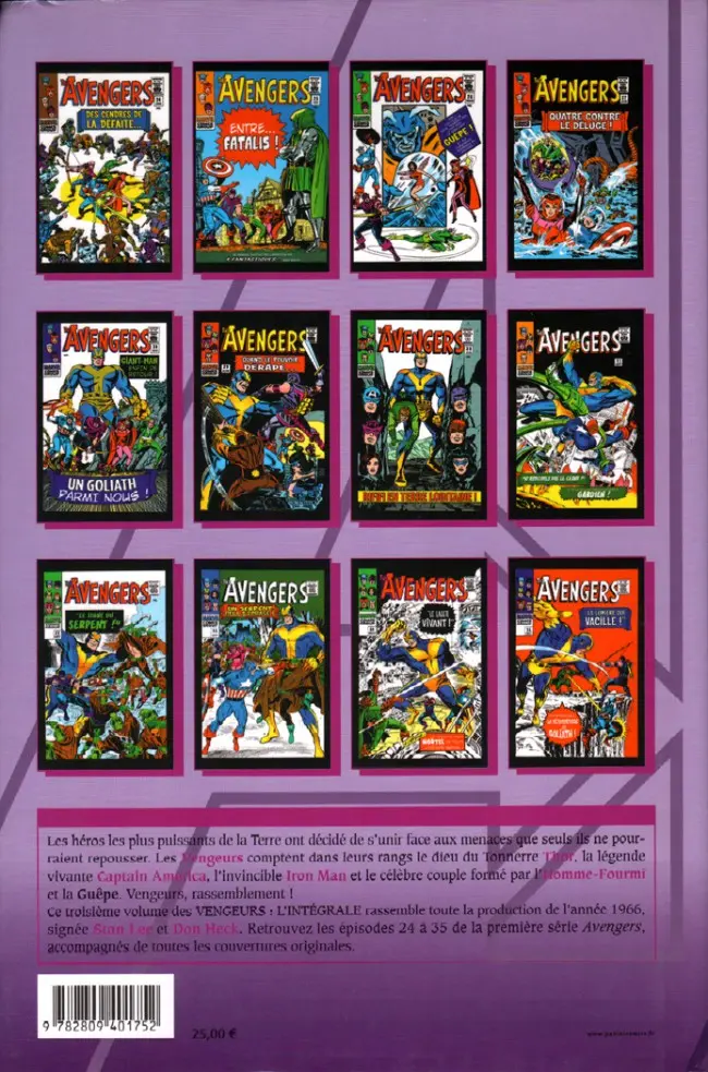 Verso de l'album The Avengers - L'intégrale Tome 3 1966