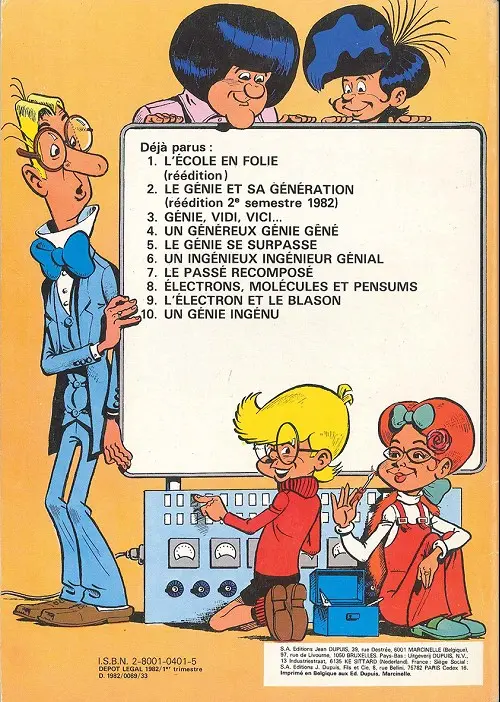 Verso de l'album M. Rectitude et Génial Olivier Tome 1 L'école en folie