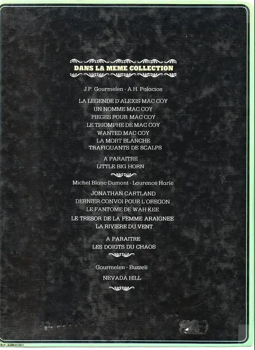 Verso de l'album Mac Coy Tome 6 La mort blanche