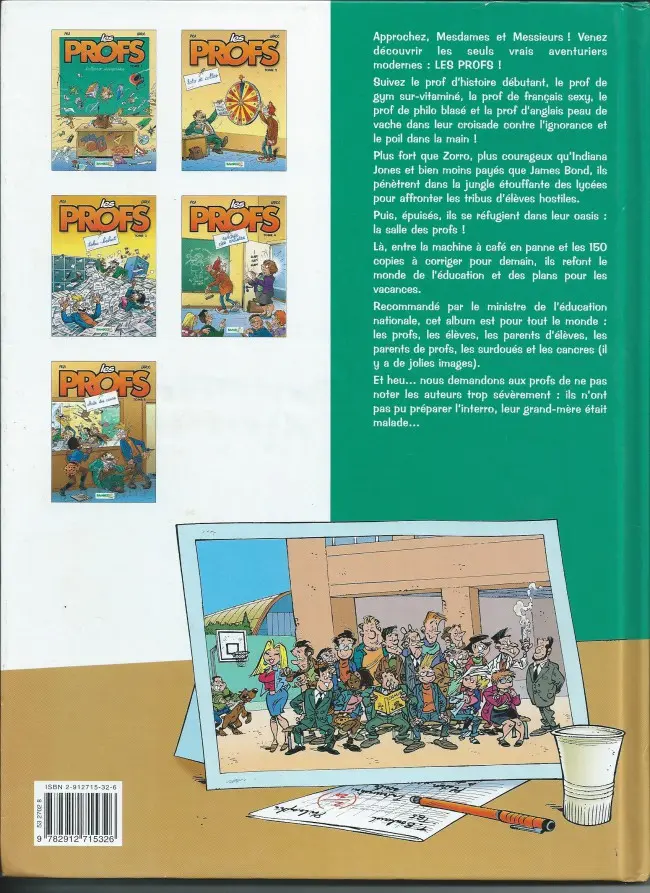 Verso de l'album Les Profs Tome 3 Tohu-bahut