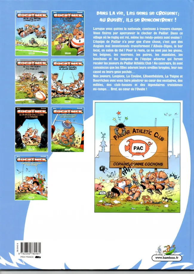 Verso de l'album Les Rugbymen Tome 2 Si on gagne pas, on a perdu !