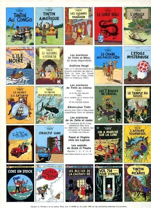 Verso de l'album Tintin Tome 9 Le crabe aux pinces d'or