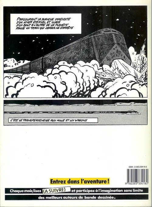 Verso de l'album Le Transperceneige Tome 1