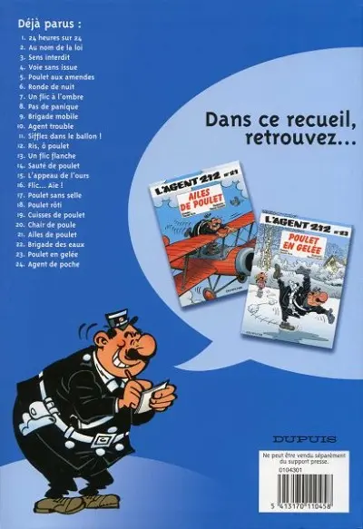 Verso de l'album L'Agent 212