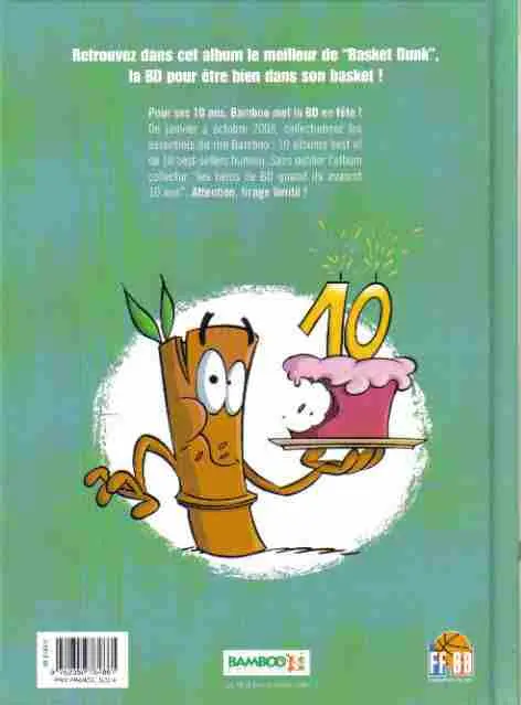 Verso de l'album Basket dunk Best of 10 ans Bamboo